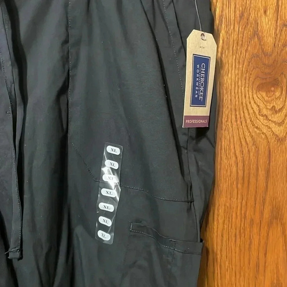 Cherokee Men's Scrub Pants Tapered Leg with Elastic Waistband Zip Fly 5 Pockets - Picture 3 of 8
